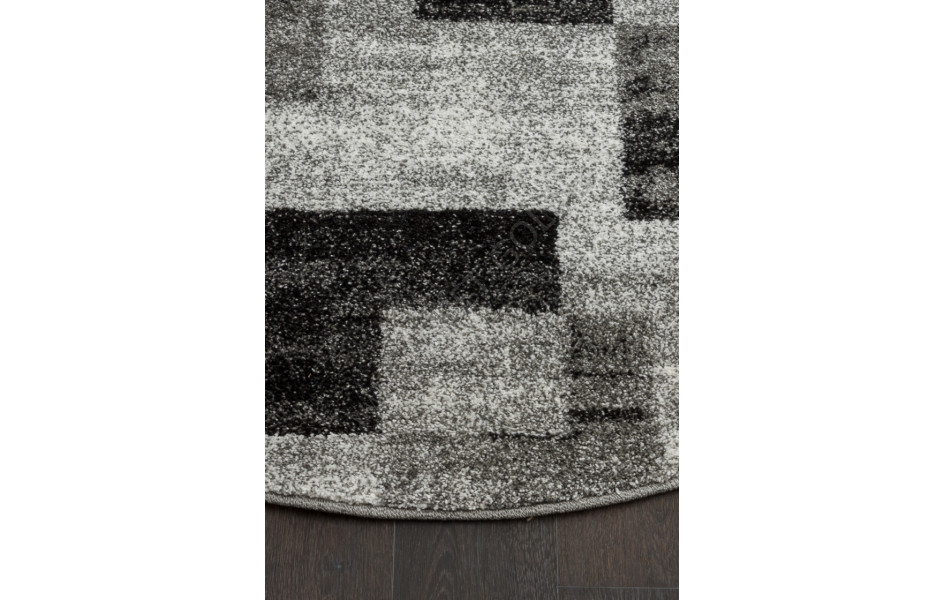 Пушистый серый ковер T635 - GRAY - Овал - коллекция PLATINUM